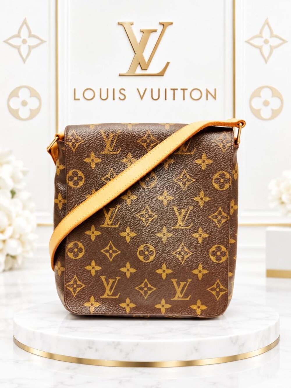 Authentic Louis Vuitton Musette Salsa Monogram Canvas Crossbody Bag